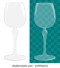 Transparent isolated wine glass