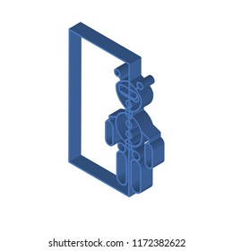 Transparent isometric left top view 3D icon