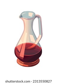 Transparent jar with liquid icon isolated