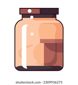 transparent jar with red top isolated