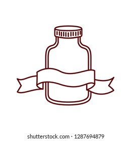 transparent jar with ribbon isolated icon