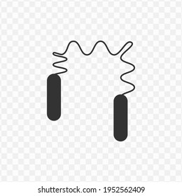 Transparent jump rope tool icon png, vector illustration of an jump rope tool icon in dark color and transparent background(png)