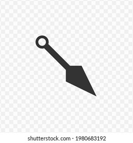 Transparentes Kunai-Symbol , Vektorgrafik von Kunai auf dunklem Hintergrund