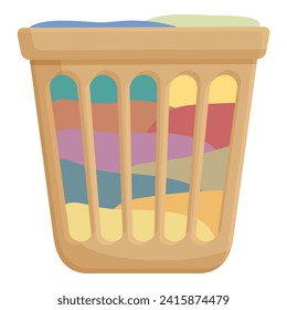 Transparent laundry box icon cartoon vector. Wash basket. Machine fabric