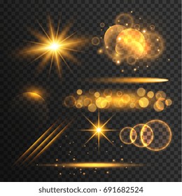 transparent lens flare and light effects collection