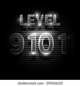 Transparent level 10 screen on dark