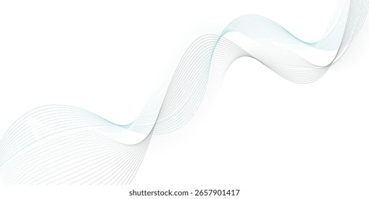 Ondas transparentes de color azul claro. Abstractas líneas de flujo transparentes azules. 
