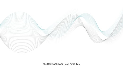 Ondas transparentes de color azul claro. Abstractas líneas de flujo transparentes azules. 
