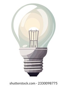 Transparent light bulb design over white