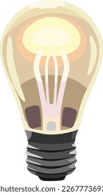 Transparent Light Bulb Electricity Vector Illustration
