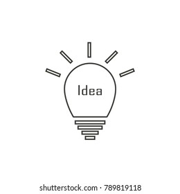 Transparent light bulb icon with text : Idea