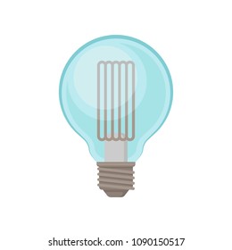 Transparent light bulb in shape of globe. Electricity or power consumption theme. Flat vector element for packing, promo poster or banner