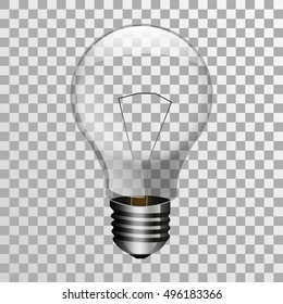 Transparent light bulb, vector illustration