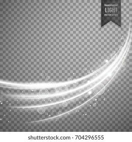 transparent light effect with curve trail and wavy shape