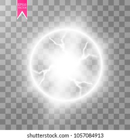  Efecto de luz transparente del relámpago de bola eléctrico. bola de plasma mágico