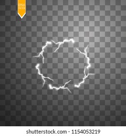 Transparent light effect of electric ball lightning. Magic plasma ball