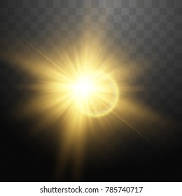 Transparent light effect, Lens flares with streaking distortion Shining. Vector illustration