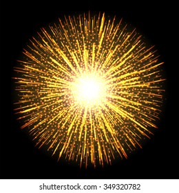 Transparent light flare fireworks effect. Isolated sparks for insert your design. Vector illustration EPS10
