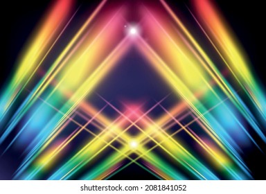 A transparent light leak camera rainbow streak effect. An optical lens rainbow flare effect.