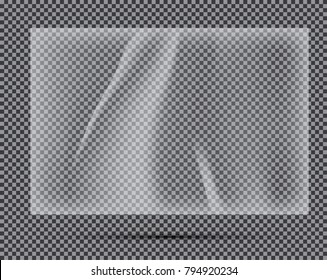 Transparent Light Polyethylene Banner. Vector Illustration.