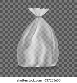 Transparent Light Polyethylene Package Mockup. EPS10 Vector