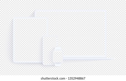 Transparent light responsive web site user interface mock up template for designer