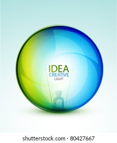 Transparent light sphere. Energy concept. Eps10 vector abstract background