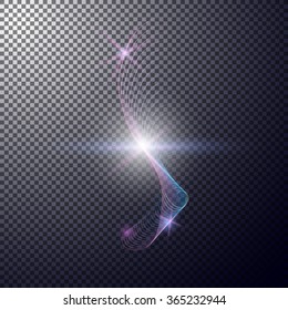 transparent light spots and lines on a checkered background, vector