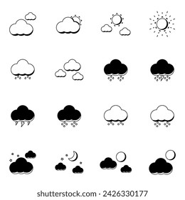 transparent line of weather forecast, vector illustration