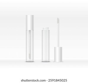 Transparent lip gloss on isolated background, 
lip tint, open lip gloss