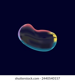 burbujas de líquido transparentes con colores del arco iris en fondo oscuro