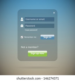 Transparent login form