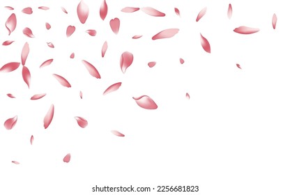 Fondo blanco transparente del vector Lotus Petal. Producto Petal de Apple Fresco Púrpura. Plantilla floral de Rose Petal. Disminución del diseño de cerezo Petal.