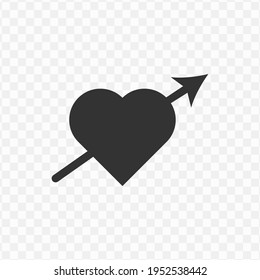 Transparent love arrow icon png, vector illustration of an love arrow icon in dark color and transparent background(png)