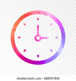 Transparent - Low poly Clock icon. Vector illustration eps 10.