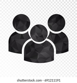 Transparent - Low poly Group of People Sign icon. vector illustration Eps 10.