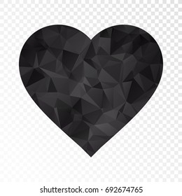 Transparent - Low poly Heart icon. Vector illustration eps 10.