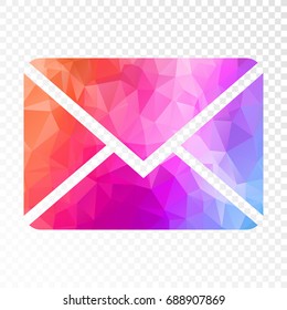 Transparent - Low poly Mail icon. Vector illustration eps 10.