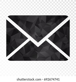 Transparent - Low poly Mail icon. Vector illustration eps 10.