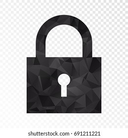 Transparent - Low poly Padlock  icon. Vector illustration eps 10.