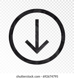 Transparent - Low poly Round download icon Vector illustration eps 10.