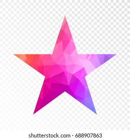 Transparent - Low poly Star icon. Vector illustration eps 10.