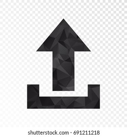 Transparent - Low poly Upload icon. Vector illustration eps 10.
