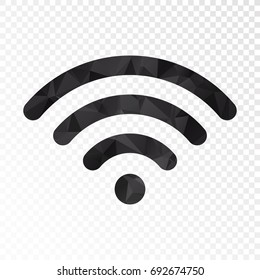 Transparent - Low poly Wifi icon. Vector illustration eps 10.
