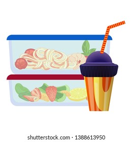 Transparent lunchbox icon. Cartoon of transparent lunchbox vector icon for web design isolated on white background