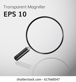Transparent  magnifying glass realistic magnifier high quality magnifying lens vector