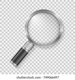 Transparent magnifying glass, vector eps10 illustration