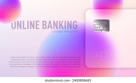 Transparent Mate Bank Card With Glassmorphism Effect. Eps10 Vector