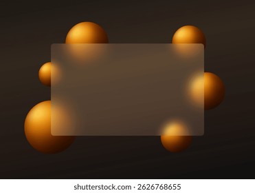 Transparent material partition with glowing floating spheres on dark background. Landing page of the site in the style of glass morphism. - Powered by Shutterstock - Get 15% off with code: PIKWIZARD15