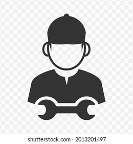 Transparent mechanic icon png, vector illustration of mechanic icon in dark color and transparent background(png)